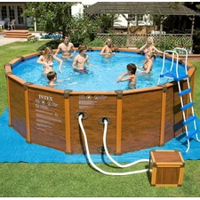 Каркасный бассейн Intex 28394, 569 х 135 см., песочный с хлоргенератором